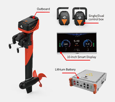 3kW/6kW Front Control Electric Outboard | Full Set of Accessories